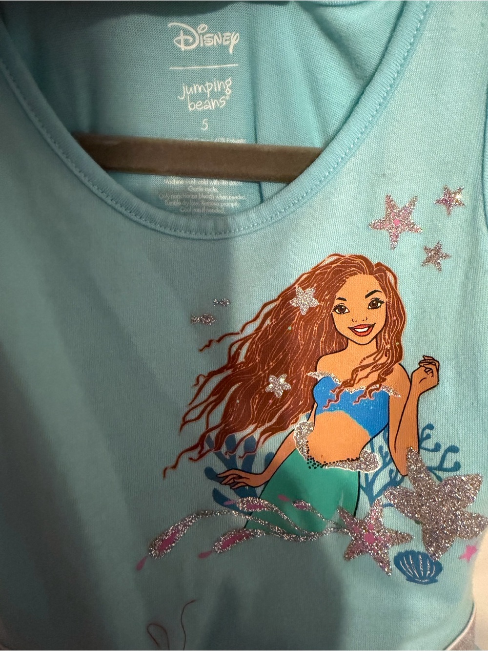Disney Ariel Little Mermaid Sparkle Tulle Dress Size 5T Blue Princess Dress - Picture 4 of 4